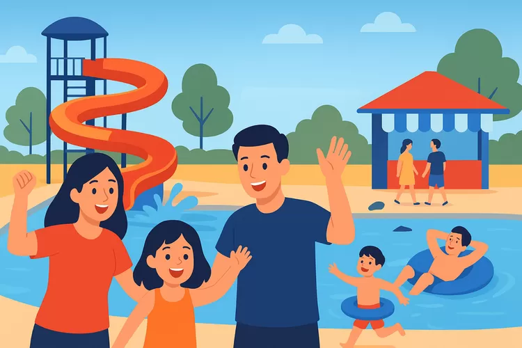 Keceriaan keluarga terpancar dari suasana bermain air di Waterboom Karawang. Foto/Bogorinsider.com ( Foto/Bogorinsider.com)