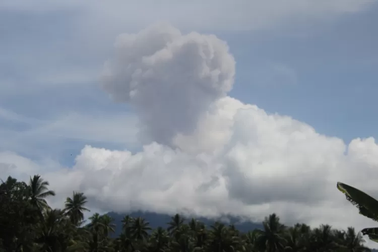 Kembali Erupsi, Gunung Ibu Semburkan Abu Setinggi 800 Meter Di Atas ...