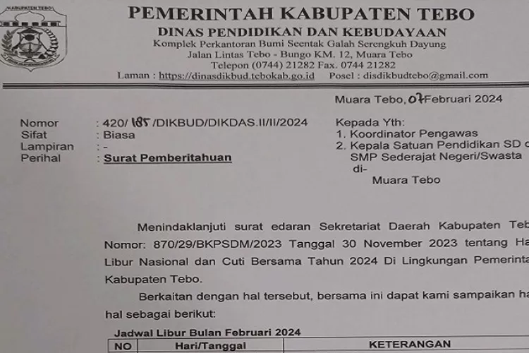 INI Surat Edaran Dinas Pendidikan, Mulai Besok Diliburkan Sampai 4 Hari ...