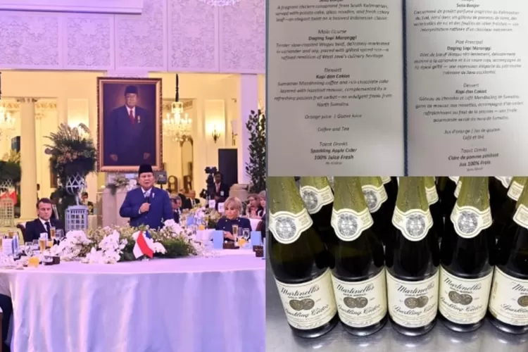 Sekretariat Kabinet membagikan foto menu makan malam saat menjamu Presiden Macron. (Instagram/sekretariat.kabinet)