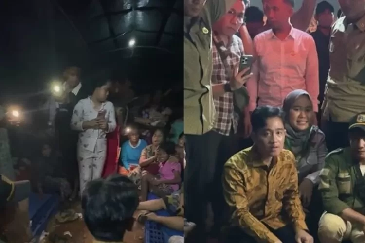 Momen Gibran Rakabuming Raka mengunjungi korban kabakaran Kapuk Muara di tenda pengungsian. (Instagram/gibran_rakabuming)