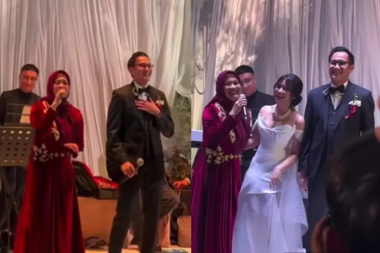 Momen Aldi Bragi dan Ikke Nurjanah berduet di acara pernikahan anaknya, Siti Adira Kania.  ((Instagram/isdahlia - Instagram/ikkenurjanah))