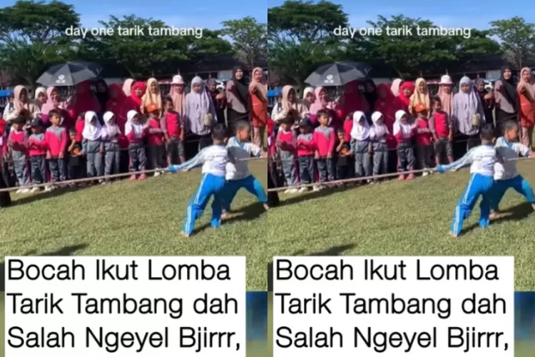 Tangkapan layar video viral terkait perlombaan yang diikuti anak-anak SD jelang perayaan HUT RI ke-80.  ((Instagram.com/@perspekshit))