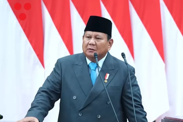 Presiden Prabowo saat menyampaikan Pidato Kenegaraan di Gedung Parlemen, Senayan, Jakarta Pusat pada Jumat, 15 Agustus 2025.  ((Tangkapan layar YouTube Sekretariat Presiden))