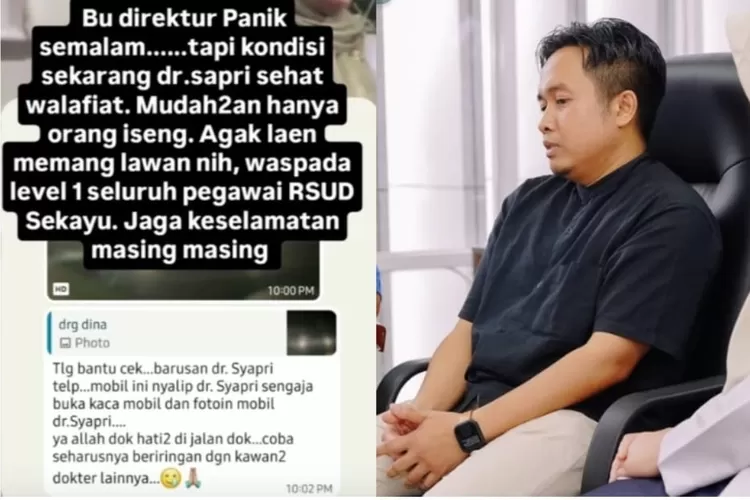 Chat viral dugaan dokter Syahpri mendapatkan ancaman saat mengemudikan mobil di jalan.  ((Instagram/infosekayu - Instagram/rsudsekayu))