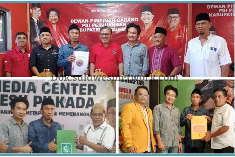 Bakal calon Andi Mahfud Sultan diwakili LOnya Lukman mengambil formulir di tiga partai.