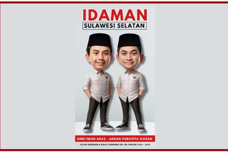 Flayer IDAMAN Sulawesi Selatan atau pasangan Andi Iwan Aras dan Adnan Purichta Ichsan.
