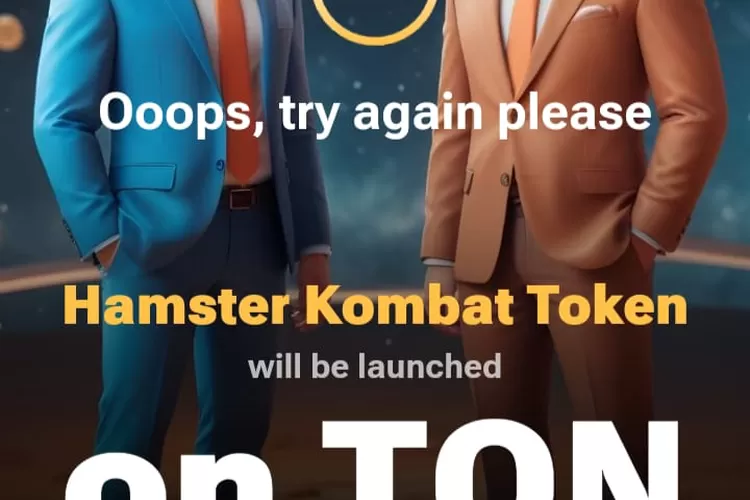 Hamster Kombat eror "Ooopss Try Again please" di halaman muka ketika proses loading pertama kali.