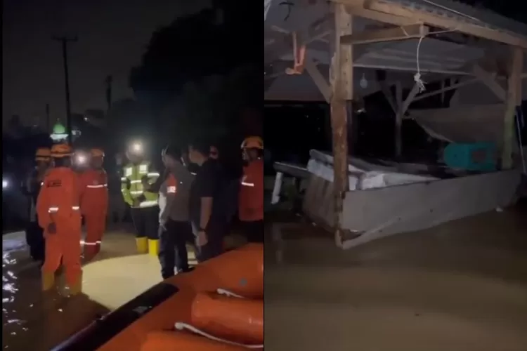 Potret video amatir bencana banjir di Purwakarta, Jawa Barat. (X.com/@humassekbatupwk)