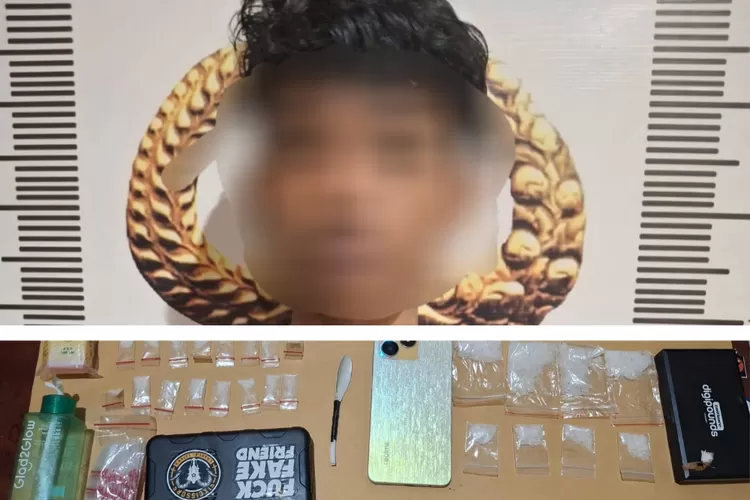 Kolase pelaku narkoba dan barang bukti.