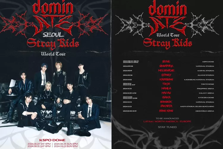Stray Kids akan gelar konser dominATE di Jakarta pada 21 Desember 2024. (X @Stray_Kids)