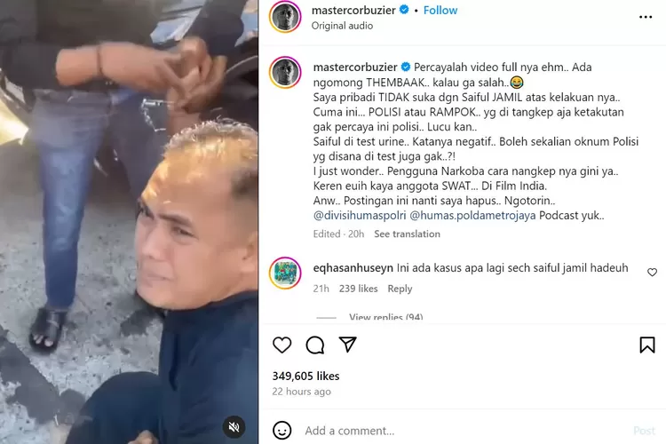 Deddy Corbuzier Kritik Aksi Polisi Tangkap Saiful Jamil, Polisi atau  Rampok? - Ada Warta