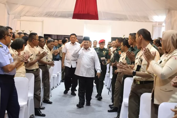 Menteri Pertahanan Prabowo Subianto menggelar acara Halal Bihalal dan Pengarahan kepada sejumlah 1.000 pegawai Kemhan.  (Jabodetabek.Id)