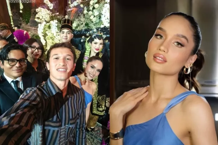 Potret Cinta Laura saat menghadiri acara ngunduh mantu Al Ghazali dan Alyssa Daguise.  (Instagram/claurakiehl - atar_alynsky_siad)