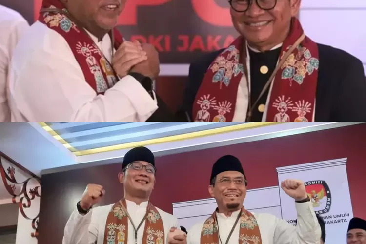 Pramono Anung-Rano Karno dan Ridwan Kamil-Suswono resmi mendaftar ke KPU Jakarta. (Foto:JD/sosmed)