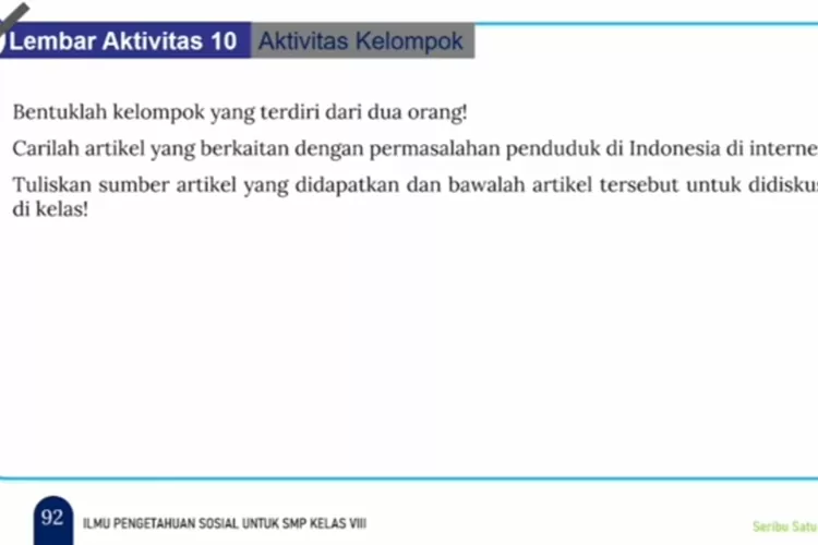 JAWABAN IPS Kelas 8 Tema 02 Halaman 92-93 Lembar Aktivitas 10 Kurikulum ...