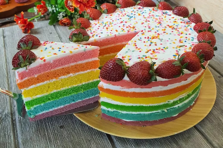 Resep Rainbow Cake Kukus Anti Gagal, Cocok Untuk Ide Jualan Simpel ...