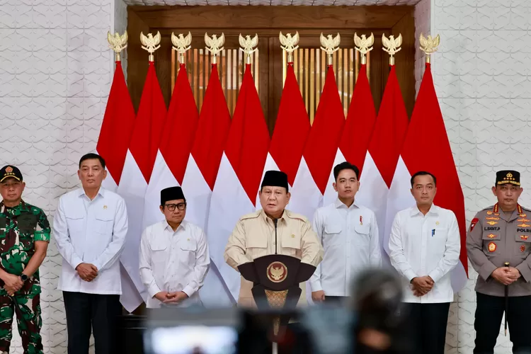 Presiden Republik Indonesia Prabowo Subianto saat memberikan arahan