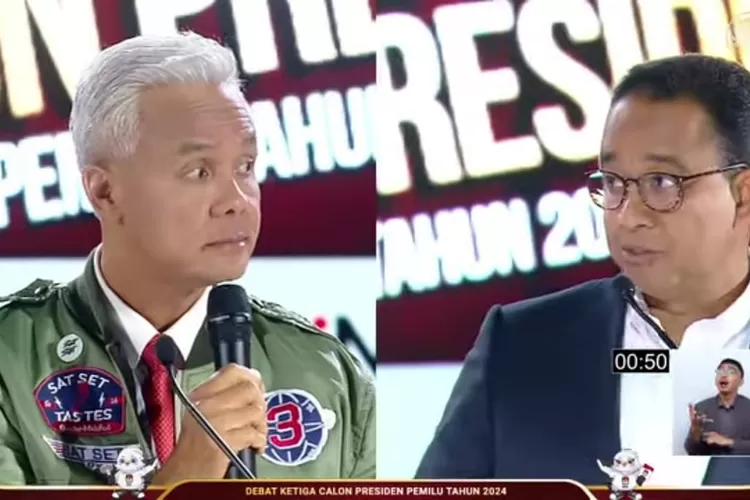 Usulan Ganjar Pranowo atasi konflik LCS dalam debat capres Pemilu 2024. Anies tekankan peran Indonesia di ASEAN.  (YouTube KPU RI / JakartaInsider.id)