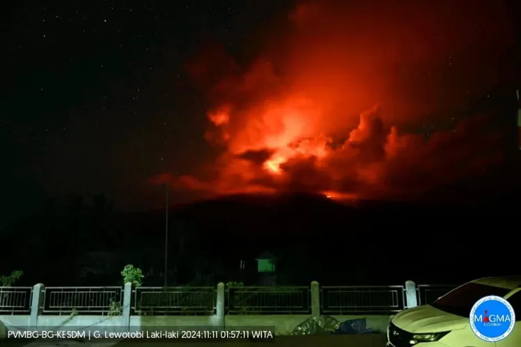 Akibat erupsi Gunung Lewotobi Laki-laki di Flores Timur, 9 orang dinyatakan tewas dan sejumlah penerbangan dibatalkan. (Kementerian ESDM)