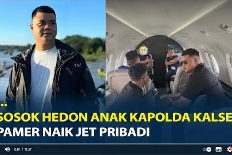 Viral beredar foto Ghazyendha Aditya Pratama, anak Kapolda Kalimantan Selatan (Kalsel) Irjen Polisi Rosyanto Yudha Hermawa  pamer naik jet pribadi. (X Abelleud)