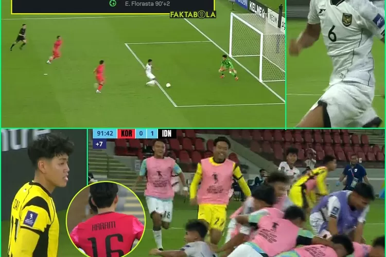 Timnas Indonesia U17 menang 1-0 atas Republik Korea dalam turnamen Piala Asia, Jumat (4/4) di Jeddah Arab Saudi. (X Fakta Bola)