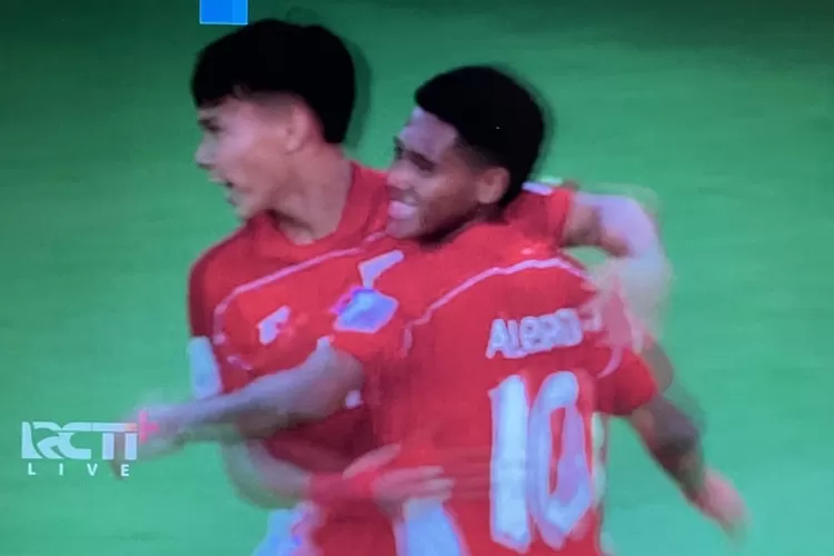 Fadli Alferdo saat merayakan gol ke gawang Yaman. (RCTI)