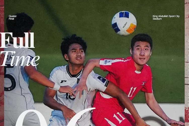 Timnas Indonesia kalah 0-6 dari Korea Selatan dalam pertandingan babak perempat final Piala Asia U17 pada Senin (14/4) di Jeddah Arab Saudi.  (Timnas Indonesia)