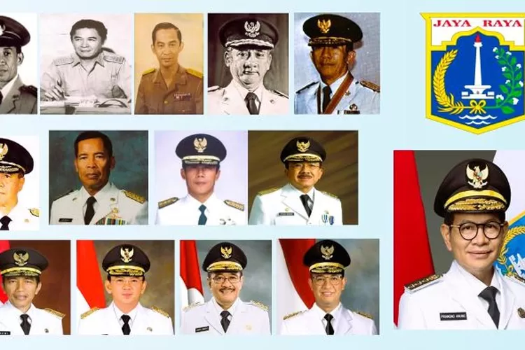 Deretan walikota dan gubernur Jakarta dari tahun 1945 sampai 2025. Gubernur yang paling lama menjabat ternyata bukan Sutiyoso. (Montase foto oleh Jakarta Insider (MH))