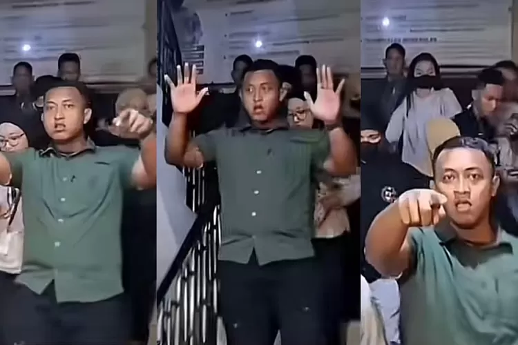 Bodyguard dari Atta Halilintar dan sang istri Aurel Hermansyah tertangkap kamera melakukan ancaman kepada para awak media.  (TikTok/@intensinvestigasi)