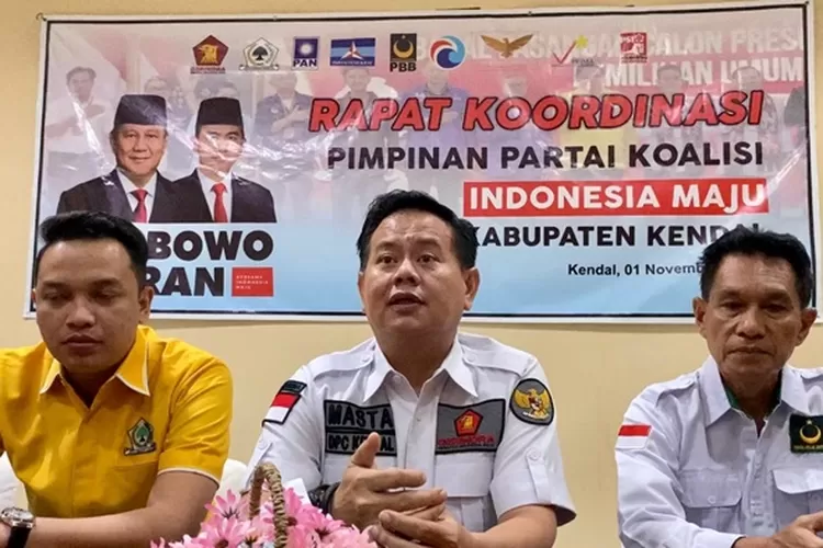 Ketua partai politik Koalisi Indonesia Maju di Kendal mendukung Prabowo dan Gibran di Pemilu 2024.  (edi prayitno/kontributorr Kendal)