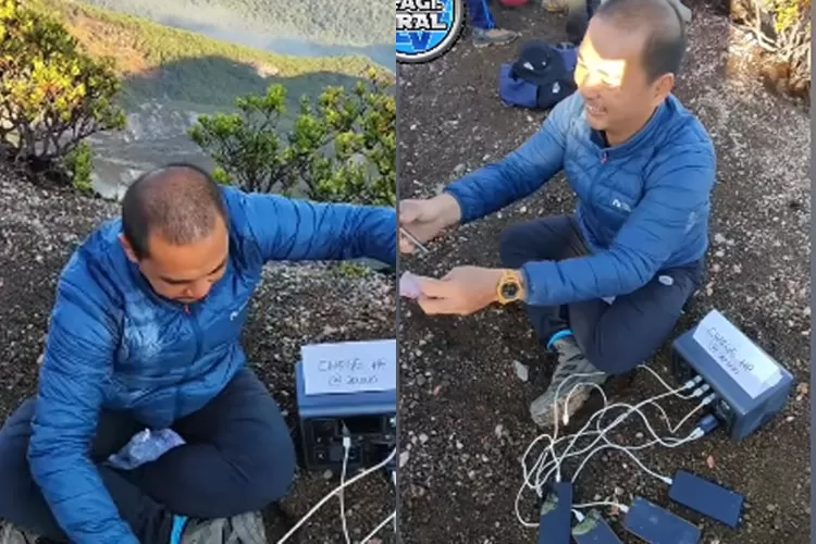 Viral Pria Buka Usaha Jasa Charger HP di Gunung Gede Pangrango Tarif Rp20  Ribu, Worth It? - Ayo Semarang