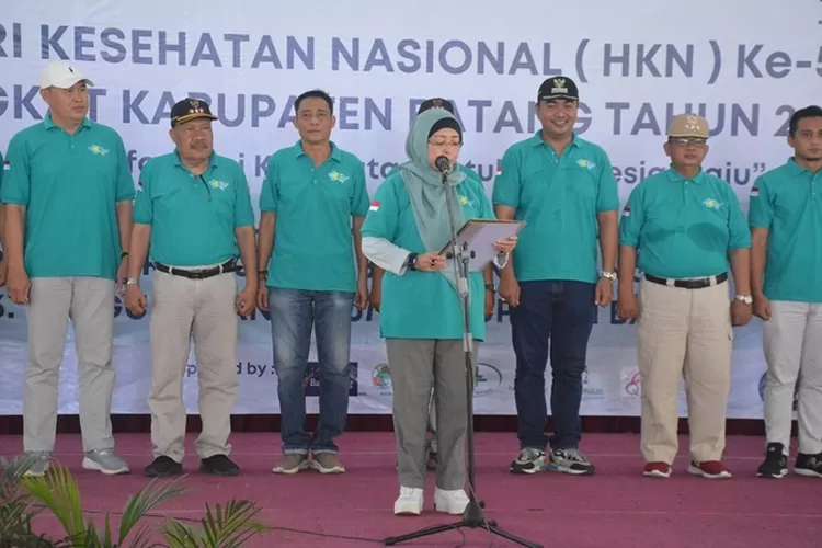 Penjabat Butapi Batang Lani Dwi Rejeki saat membacakan Dekalrasi ODF di peringatan HKN ke-59 di Pendopo Kantor Bupati setempat, Sabtu  11 November 2023.