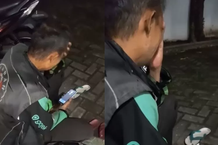 Viral! Detik-Detik Driver Ojol Menangis Tersedu-Sedu, Sepeda Motor ...