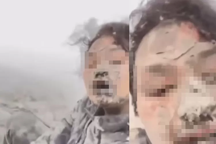 Video viral pendaki wanita terjebak erupsi Gunung Marapi dalam kondisi lemas dan minta tolong (Instagram.com/memomedsos.)
