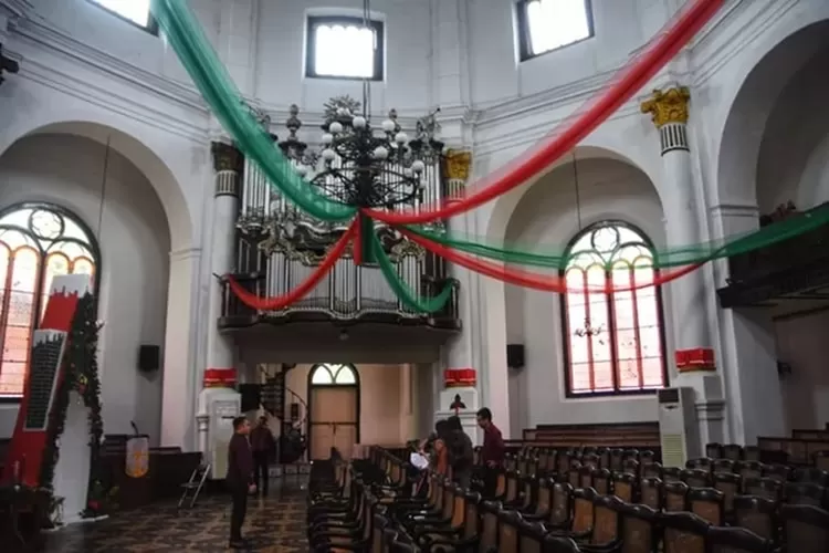 Gereja Blenduk Semarang siap sambut Natal 2023 dengan berbagai kegiatan dan rangkaian ibadah.  (Ayosemarang.com/ Audrian Firhannusa)