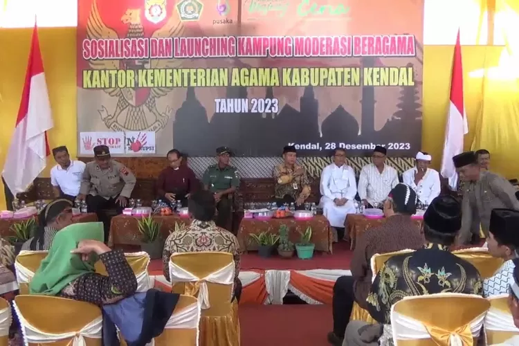 Sosialisasi dan launching desa moderasi beragama di Desa Plososari Patean Kamis 28 desember 2023. (Edi Prayitno/kontributor Kendal)