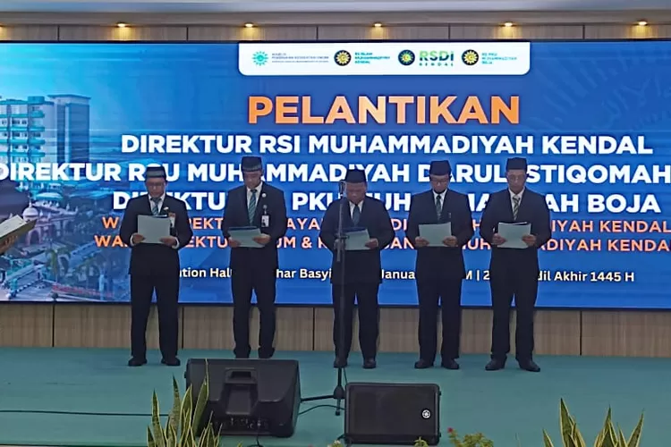 Pelantikan Direktur RSI Muhammadiyah, RSU Darul IStiqomah dan RS PKU Muhammadiyah Boja Rabu 3 januari 2024.  ((edi prayitno/kontributor kendal))
