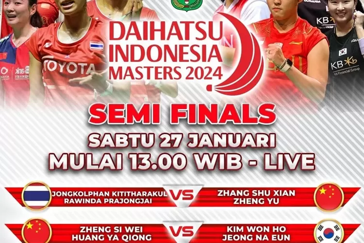Jadwal pertandingan Semifinal Daihatsu Indonesia Masters 2024