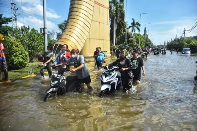 Banjir yang sempat terjadi di Semarang. Wali Kota janjikan di bulan Juni 56 persen wilayah rawan banjir bisa teratasi.  (Ayosemarang.com/ Audrian Firhannusa)