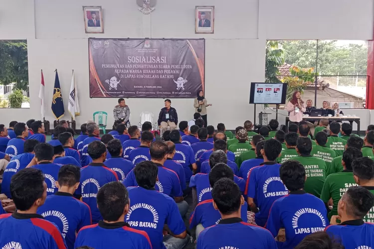 Sosialisasi Pemilu oleh KPU Batang di Lapas Kelas II Batang.  (Muslihun kontributor Batang)