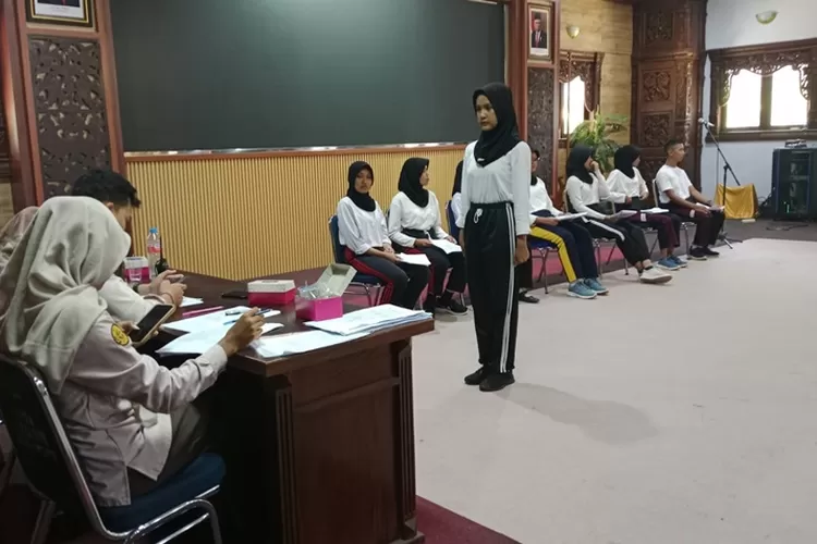 Sejumlah pelajar di Batang ikuti tes seleksi Paskibraka tahun 2024.  (Muslihun/Kontributor Batang)