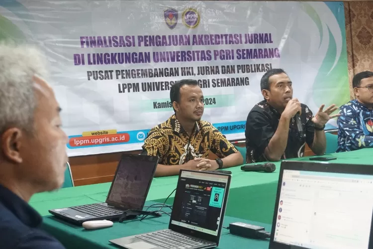 LPPM UPGRIS melalui pusat pengembangan HKI, Jurnal, dan Publikasi menggelar kegiatan pendampingan percepatan akreditasi jurnal di lingkungan UPGRIS. (dok UPGRIS.)