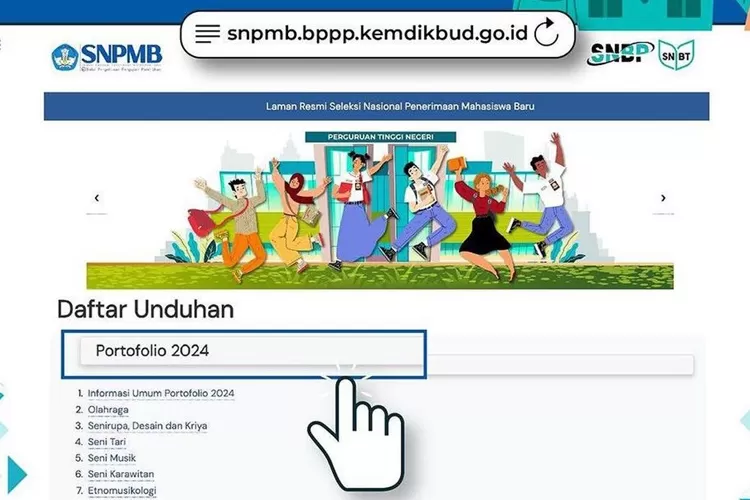 Syarat Portofolio Jurusan Seni dan Olahraga UTBK SNBT 2024 (Instgaram/_snpmbbppp)