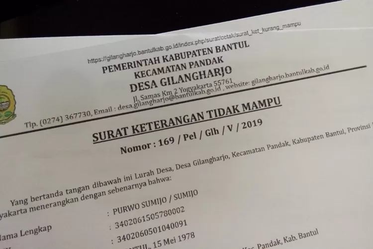 cara buat SKTM untuk syarat daftar KIP Kuliah 2024 (bantulkab.go.id)