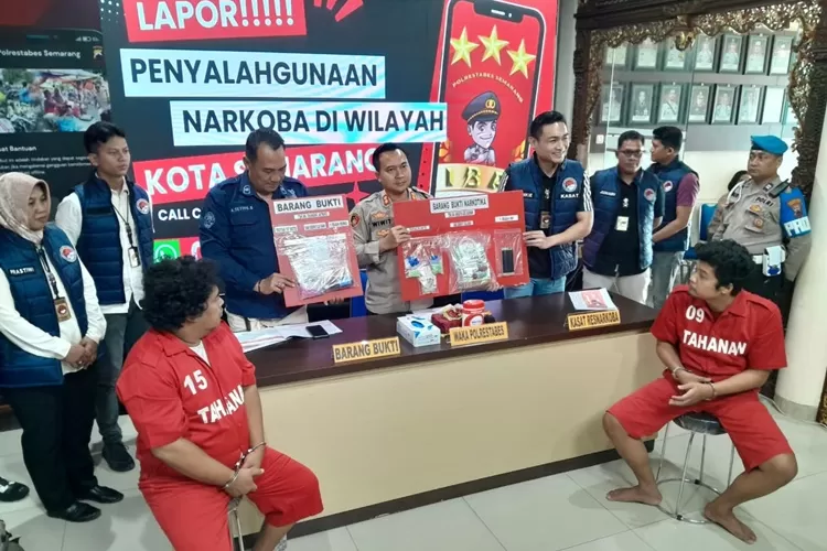 Selama bulan Februari sampai Maret, polisi ungkap 60 kasus narkoba di Semarang dan tangkap 74 tersangka.  (Ayosemarang.com/ Audrian Firhannusa)