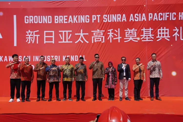 Groundbreaking PT Sunra Asia Pasific Hitech Jumat 03 Mei 2024.  (Edi prayitno/kontributor kendal)
