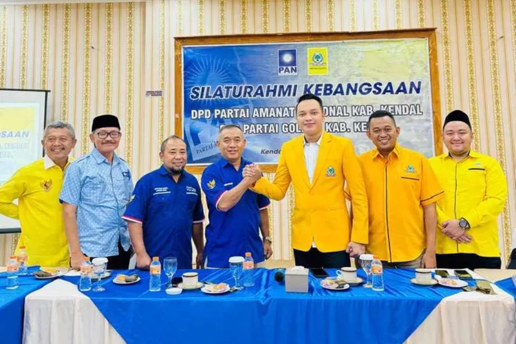 Partai Golkar bersilaturahmi ke DPD Partai Amanat Nasional Kendal Selasa 7 mei 2024.  (edi prayitno/kontributor Kendal)