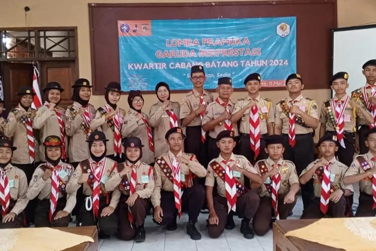 Anggota pramuka Batang usai melaksanakan kompetisi Pramuka Garuda Berpresta. (istimewa)