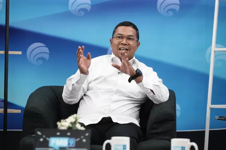 Dirjen Survei &amp; Pemetaan Pertanahan dan Ruang Kementerian ATR/ BPN RI Virgo Eresta Jaya saat dalam dialog Forum Merdeka Barat 9 (FMB9), Senin 5 Agustus 2024. (dok FMB9.)